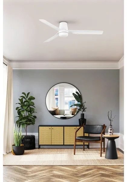 FARO 33828WT-1TW - LED Dimmelhető ventilátor PUNT TUB M LED/18W/230V fehér átm. 132 cm WT + távirányító