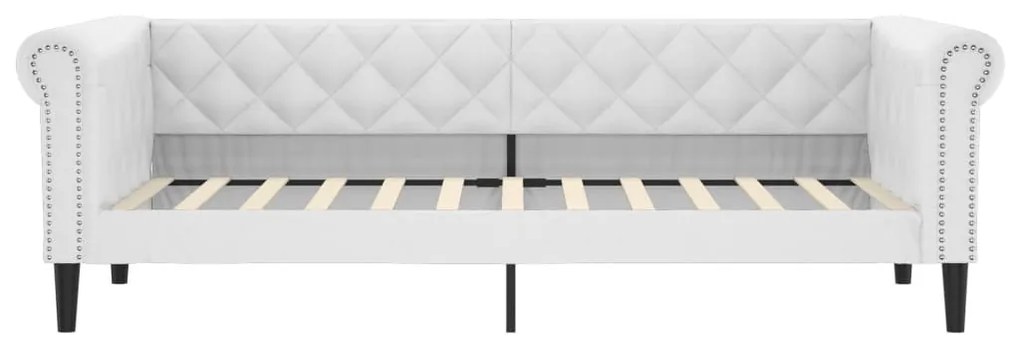 fehér kihúzható műbőr heverő 90 x 200 cm