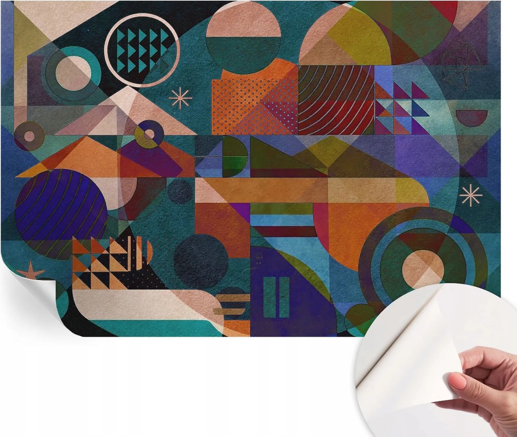 Öntapadós tapéta Fali furnér 3D hatás Geometrikus művészet 104x70 cm