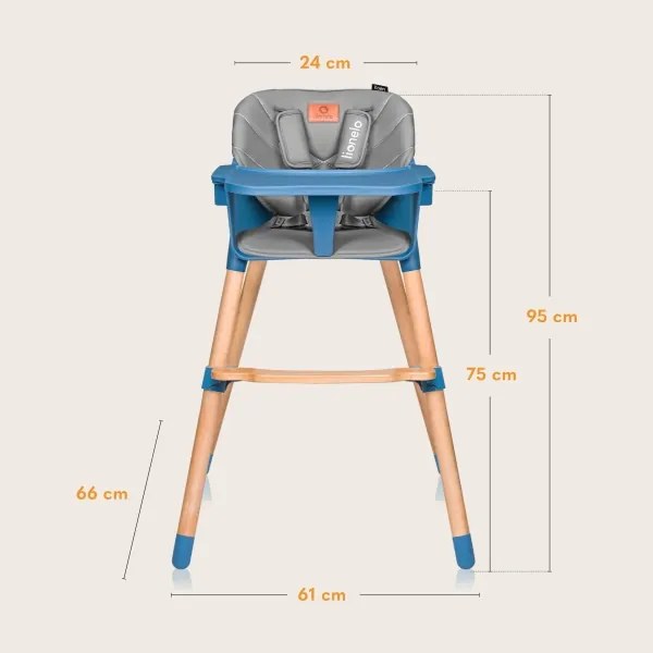 Lionelo - Gyerek etetőszék 2 az 1-ben KOEN Blue Sky