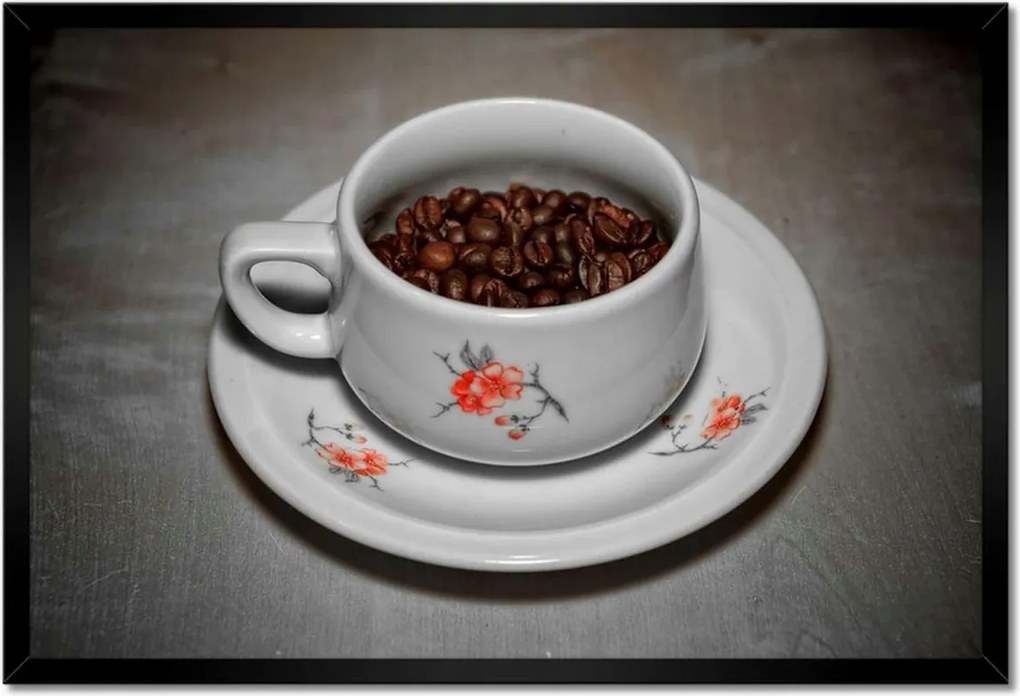 Poszterek keretben 60x40 Kávébabok egy csészében