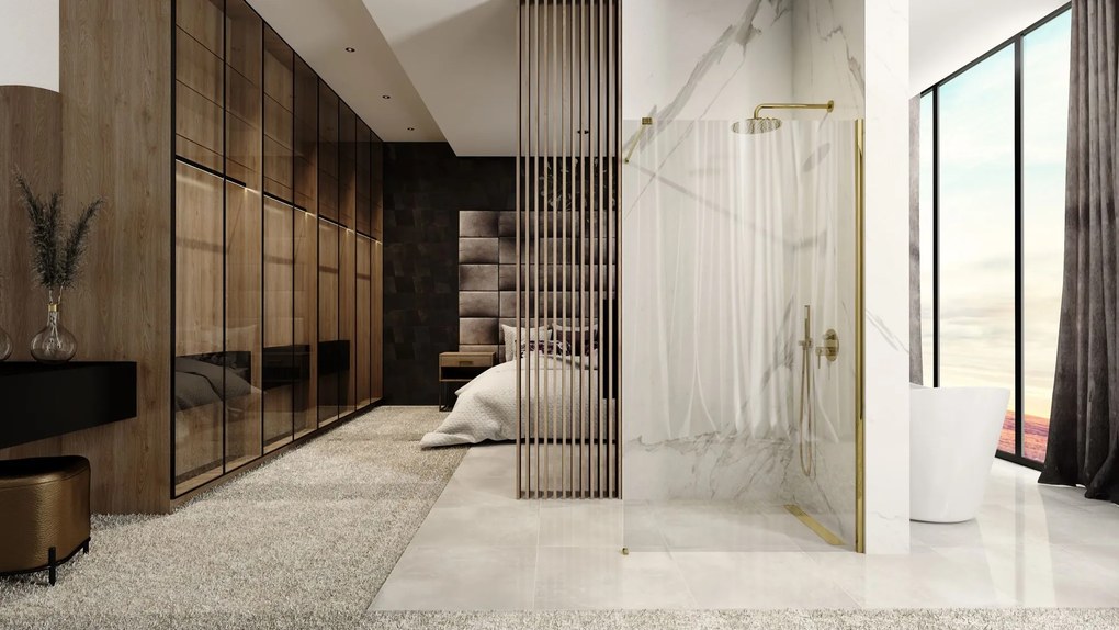 Zuhanyfal Rea Aero gold 90 Walk In
