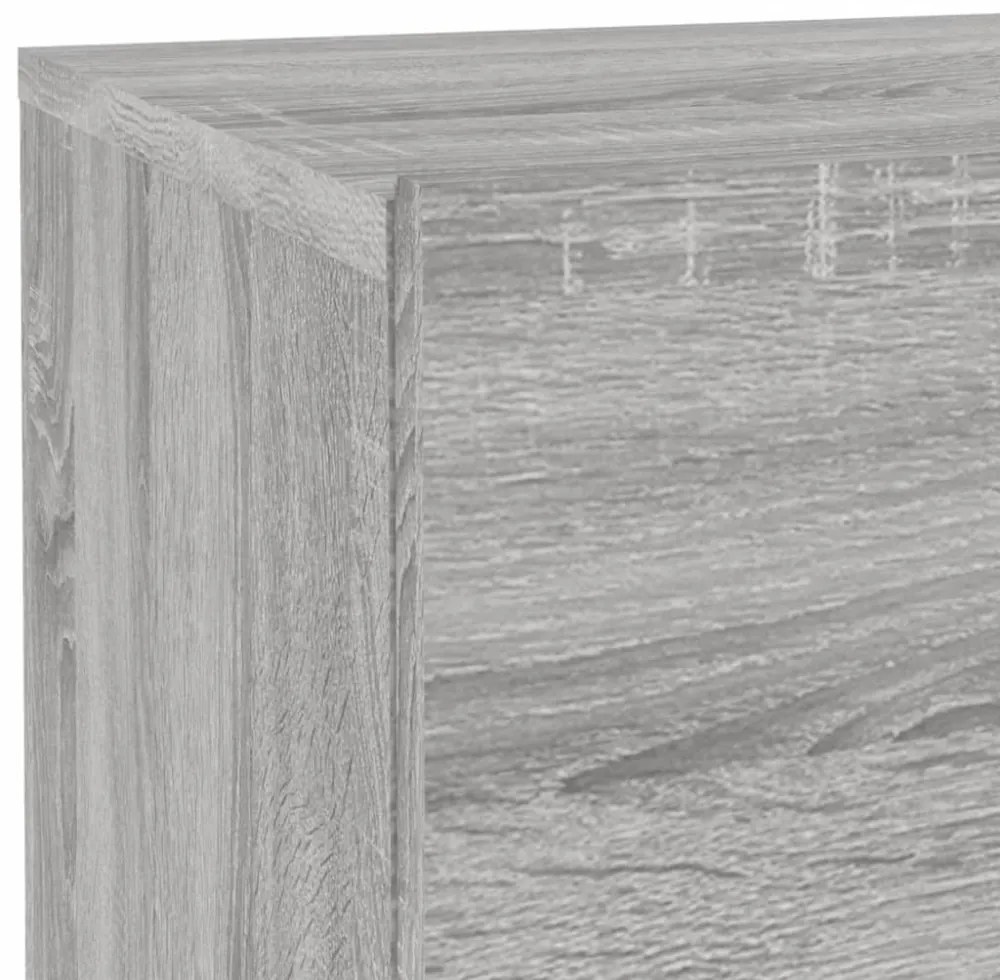 szürke sonoma éjjeliszekrény LED-világítással 70 x 36 x 40,5 cm
