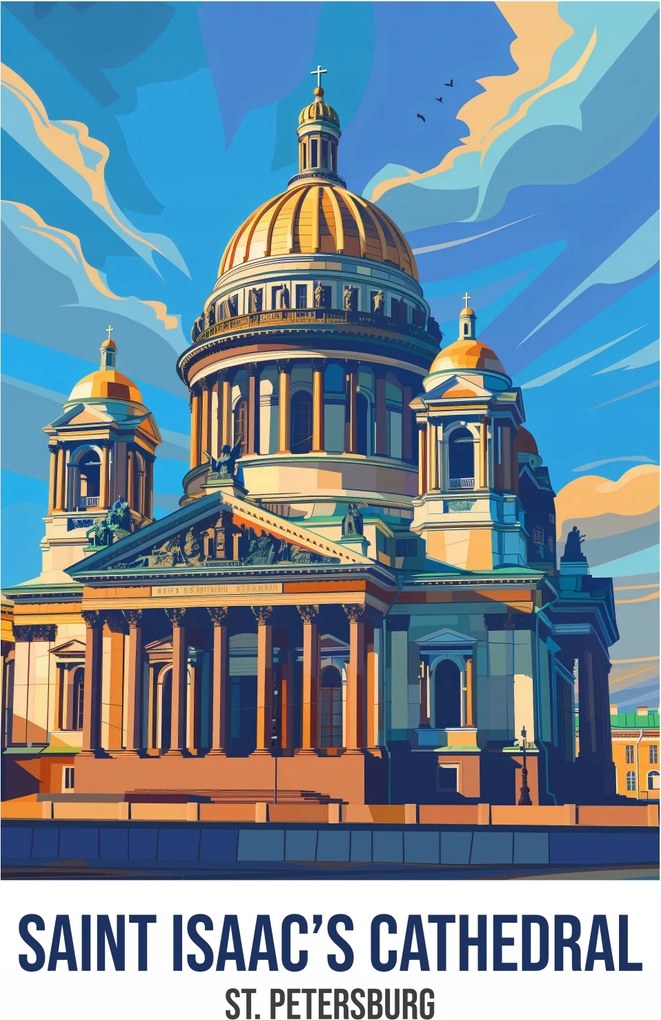 Poszter 60x80cm Saint Isaac's Cathedral, Szentpétervár