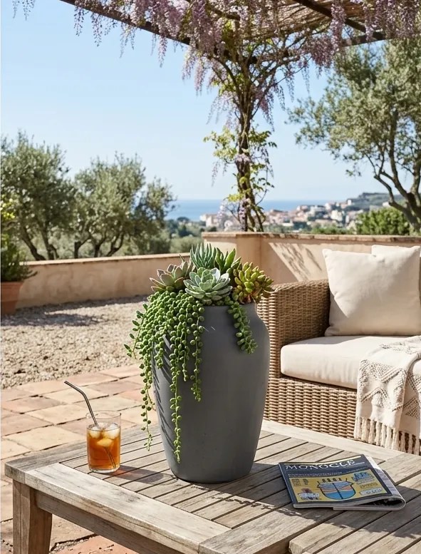 Pottery Pots Hera virágcserép, szürke színű, L-es méret - ø 51 cm | m. 74 cm - PotteryPots