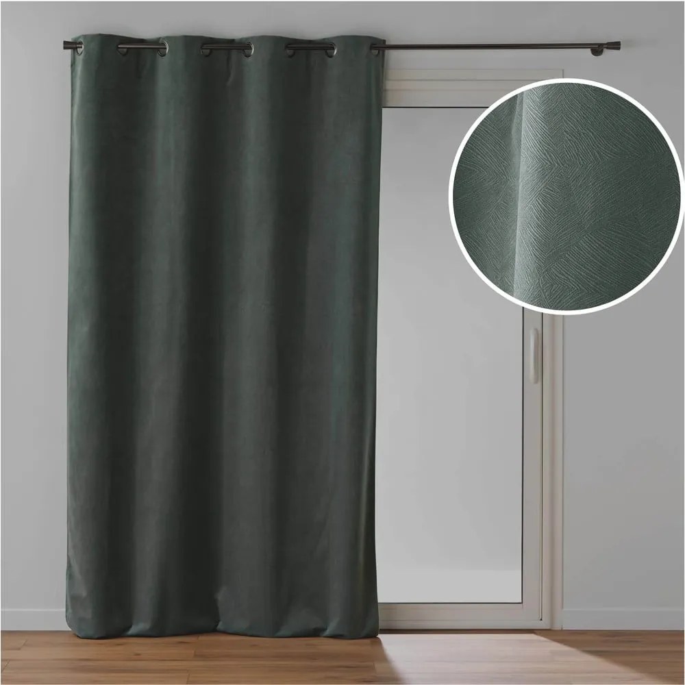 Khaki bársony függöny 140x260 cm Olympe – douceur d'intérieur