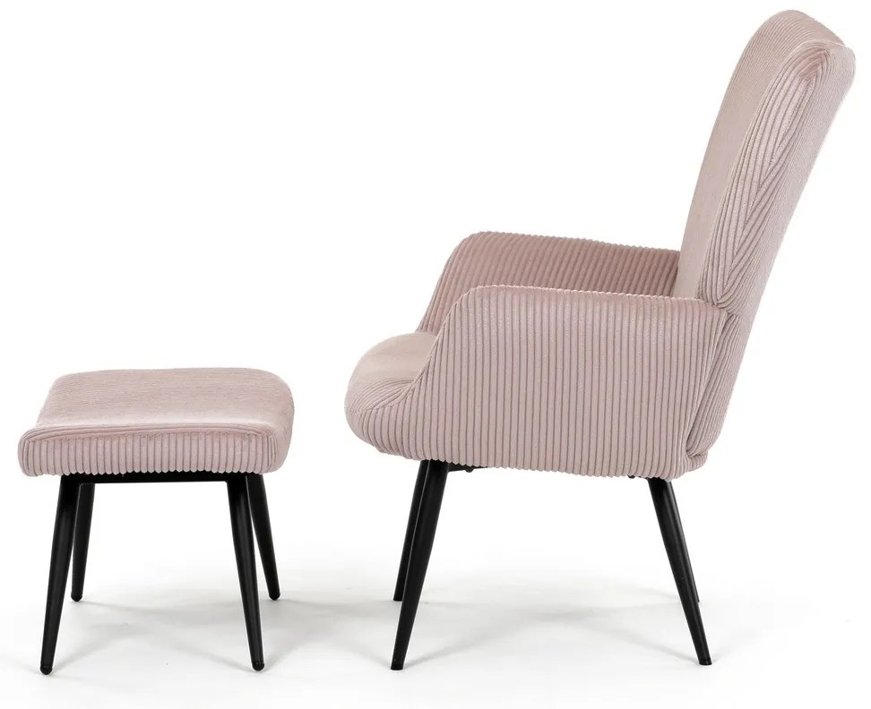 Pihenőfotel lábtartóval L7285 PINK6, rózsaszín