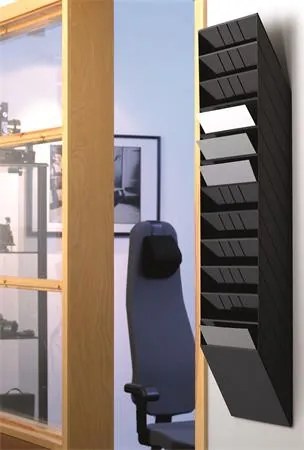Prospektustartó, fali, álló, A4, DURABLE FLEXIBOXX 12, fekete (DB1709763060)