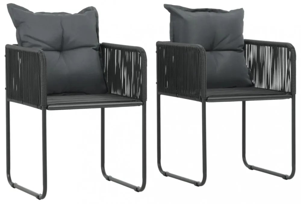 3 részes fekete PVC rattan kerti étkezőgarnitúra