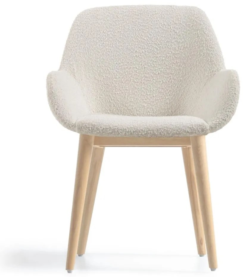 Fehér kárpitozott étkezőfotel Konna – Kave Home