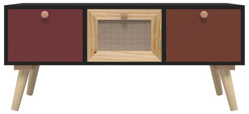 Szerelt fa dohányzóasztal fiókokkal 80 x 40 x 35,5 cm