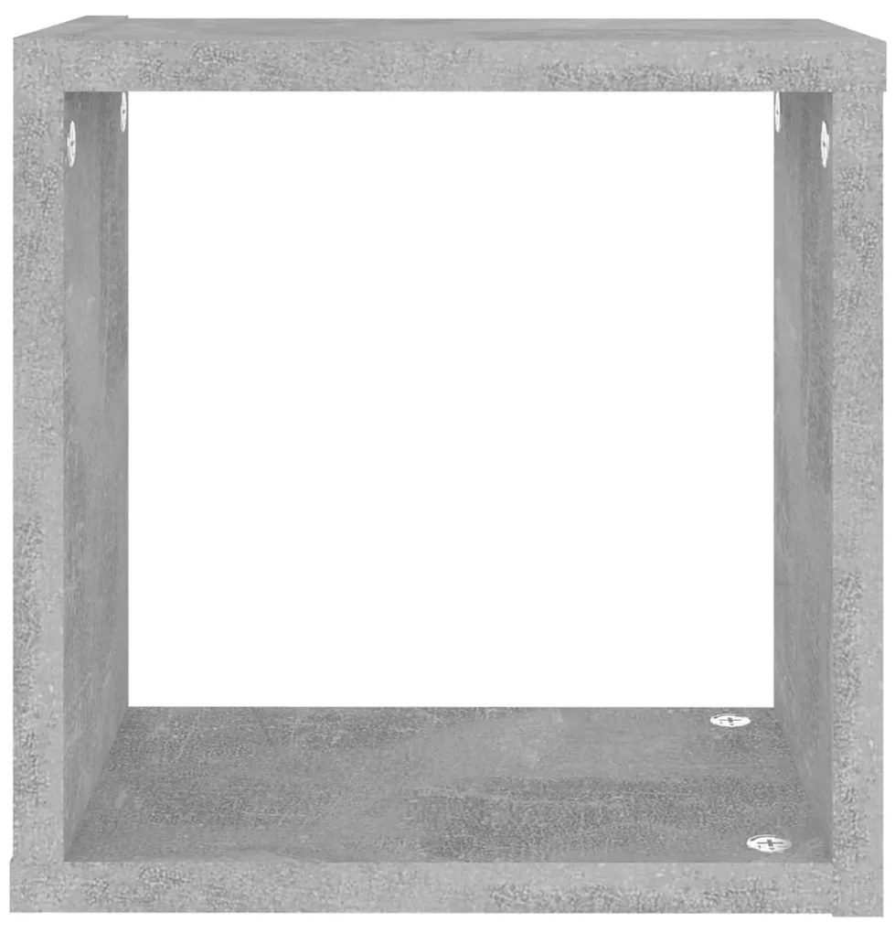 2 db betonszürke fali kockapolc 26 x 15 x 26 cm