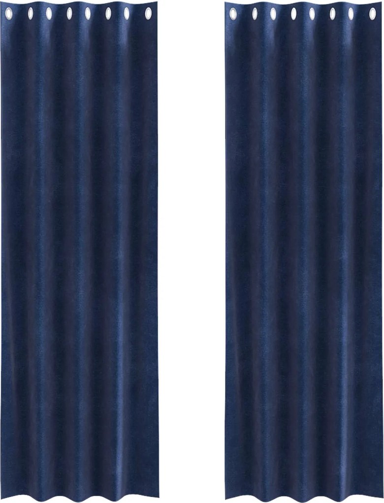 vidaXL Sötétítő függönyök 2 pcs Sötét kék 140 x 225 cm Bársony