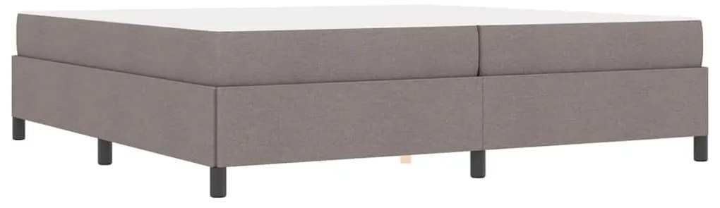 Boxrugós ágy Taupe és Fekete 200 x 200 cm Textil és mérnöki fa