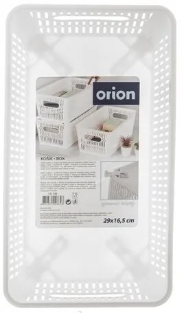 Orion NESTA műanyag, egymásba rakható kosár, 29 x 16,5 x 11,5 cm, fehér, S