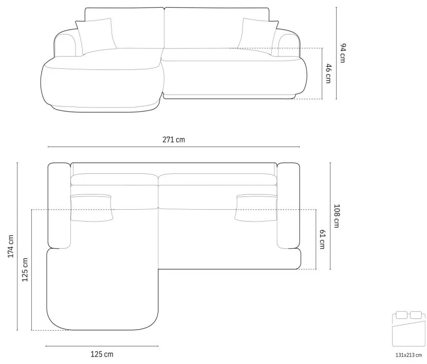 Ella ágyazható ottomános kanapé