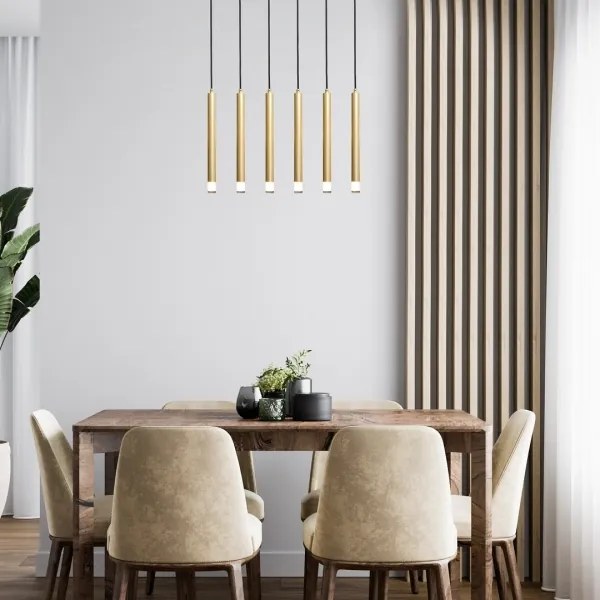 Rabalux 72363 - Csillár zsinóron RAMIRA 6xG9/5W/230V arany