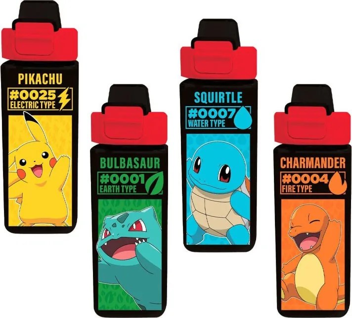 Pokémon Electric square műanyag szívószálas kulacs 500 ml