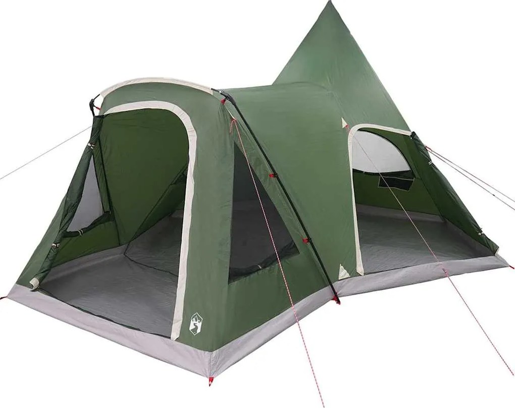 vidaXL Teepee sátor 5 fő számára tetővel Zöld 545 x 450 x 295 cm
