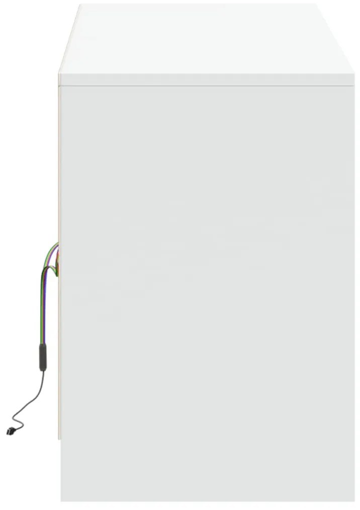 fehér szerelt fa TV-szekrény LED-ekkel 139,5 x 34 x 50 cm