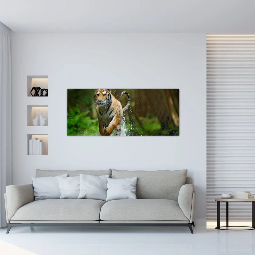 Futó tigris képe (120x50 cm)