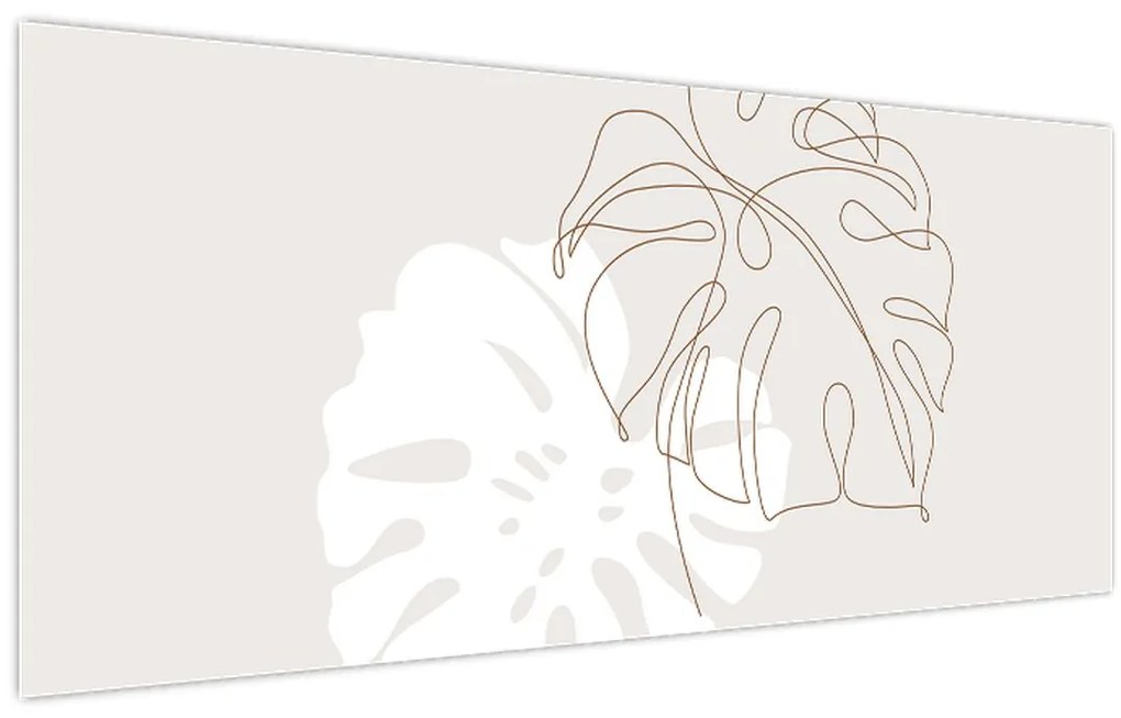 Kép - Line art monstera N⁰2 (120x50 cm)