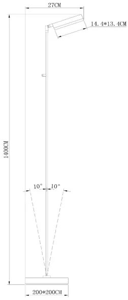 Lucide 19730/10/30 - LED Dimmelhető állólámpa AARON LED/12W/230V fekete