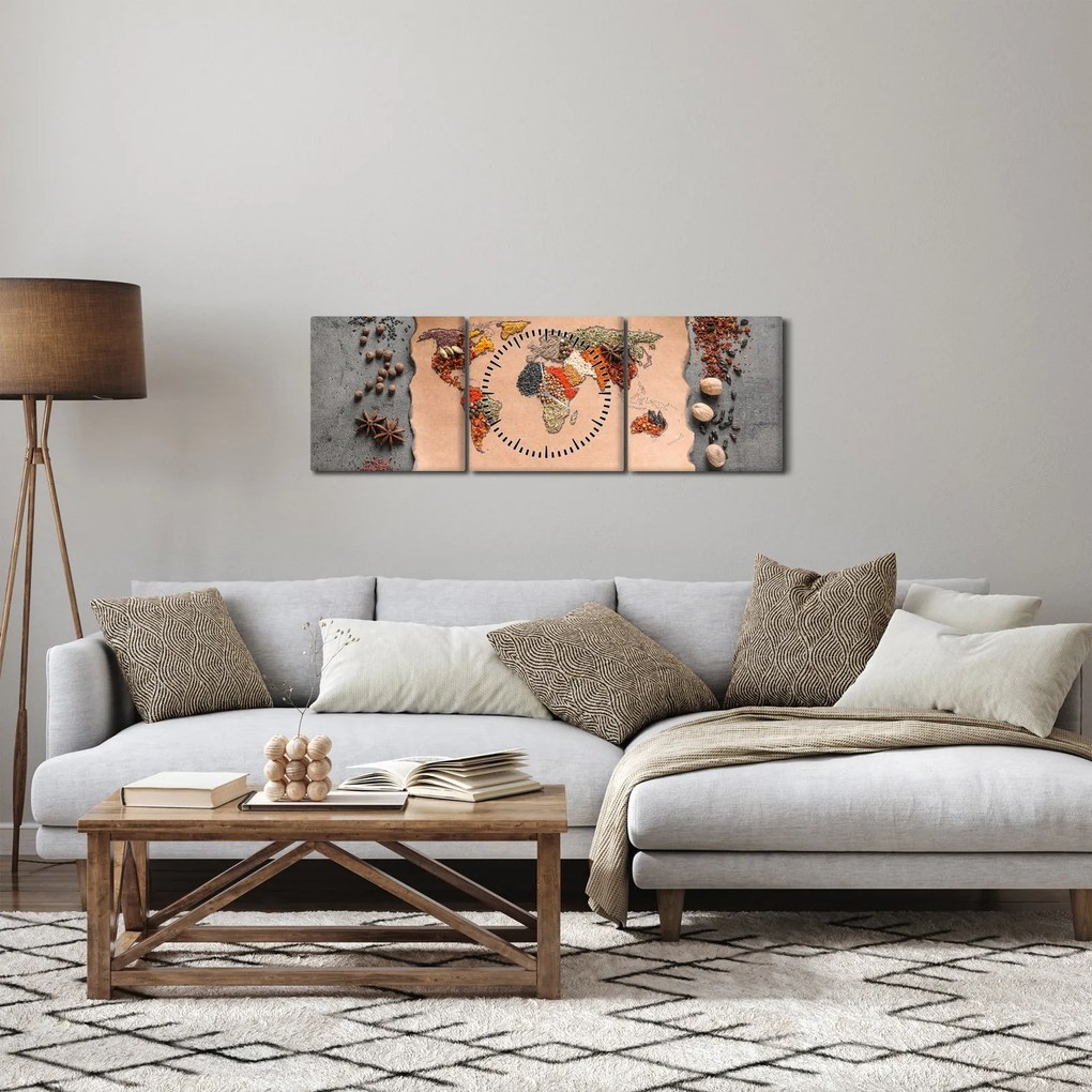 Kép - A világ fűszerei (órával) (90x30 cm)
