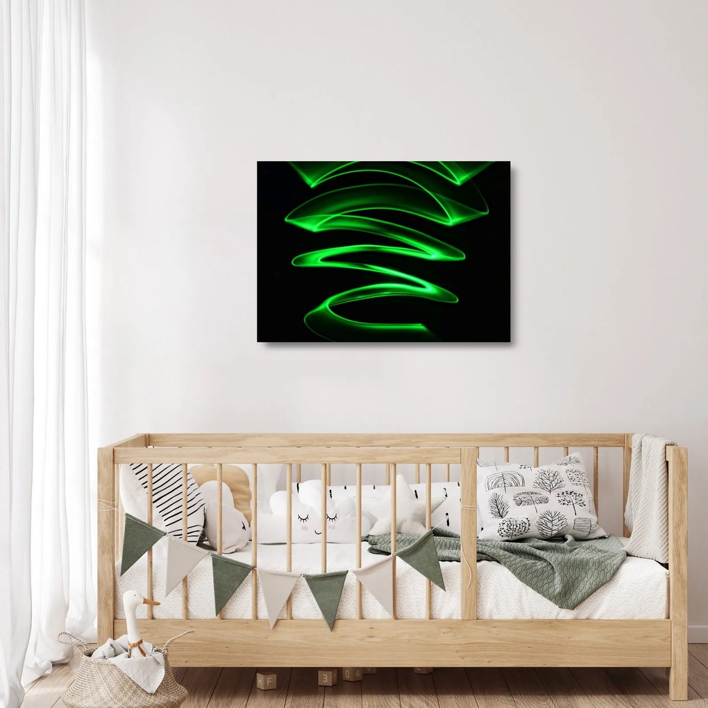 Kép - neonhullámok (üvegen) (70x50 cm)