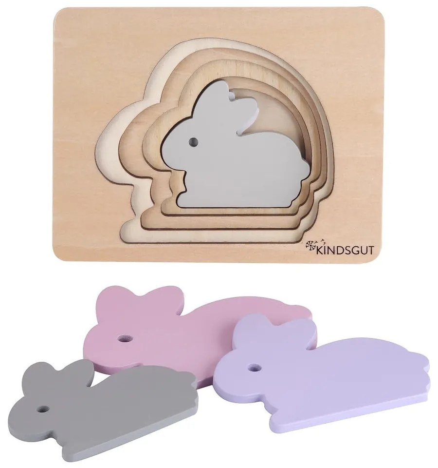 Fa formabeillesztős puzzle Rabbit – Kindsgut