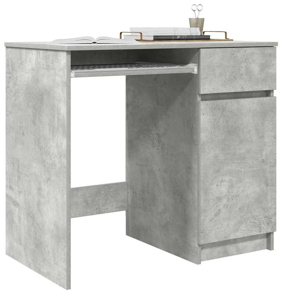 betonszürke forgácslap íróasztal 86x49x76 cm