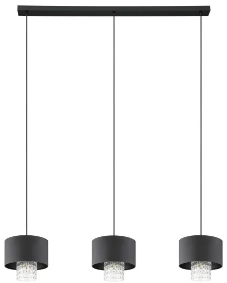 Eglo 39978 - Csillár zsinóron SAPUARA 3xE27/40W/230V fekete