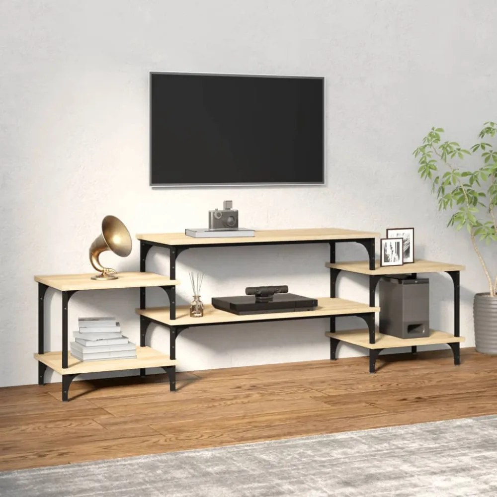 sonoma tölgyszínű szerelt fa TV-szekrény 157x35x52 cm