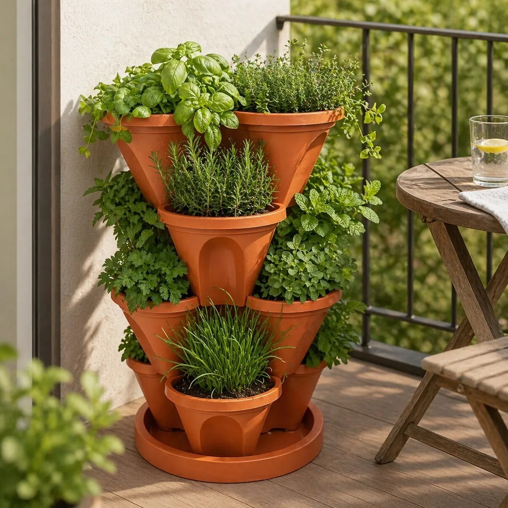 4Home virágpiramis 4 részes, terrakotta, 4 emelet