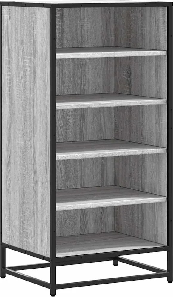 vidaXL szürke sonoma színű szerelt fa cipőtartó 48x38x97,5 cm