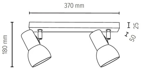 Spot-Light 2224274 - SVENDA 2xE27/60W/230V mennyezeti lámpa