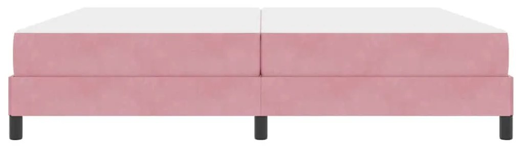 Boxspring ágy matraccal Rózsaszín 200 x 200 cm Bársony