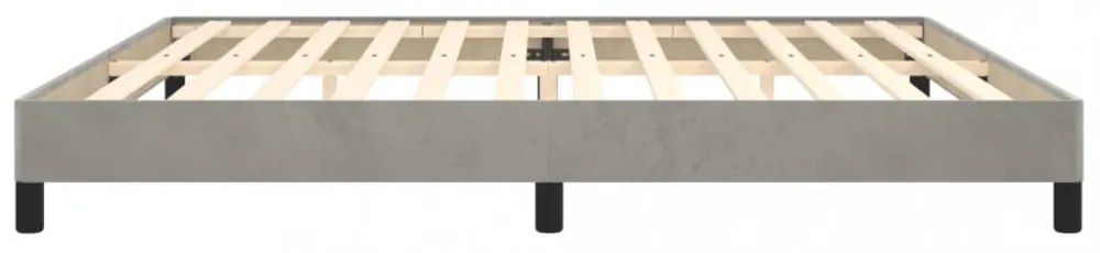 világosszürke bársony ágykeret matrac nélkül 200 x 200 cm