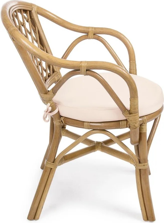 Natúr színű tömörfa-rattan kerti szék Athina – Bizzotto