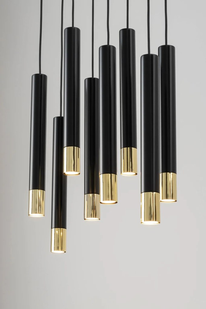 SIGMA LIGHTING 33398 SOPEL Többágú Függesztett Lámpa Fekete, Arany GU11 IP20