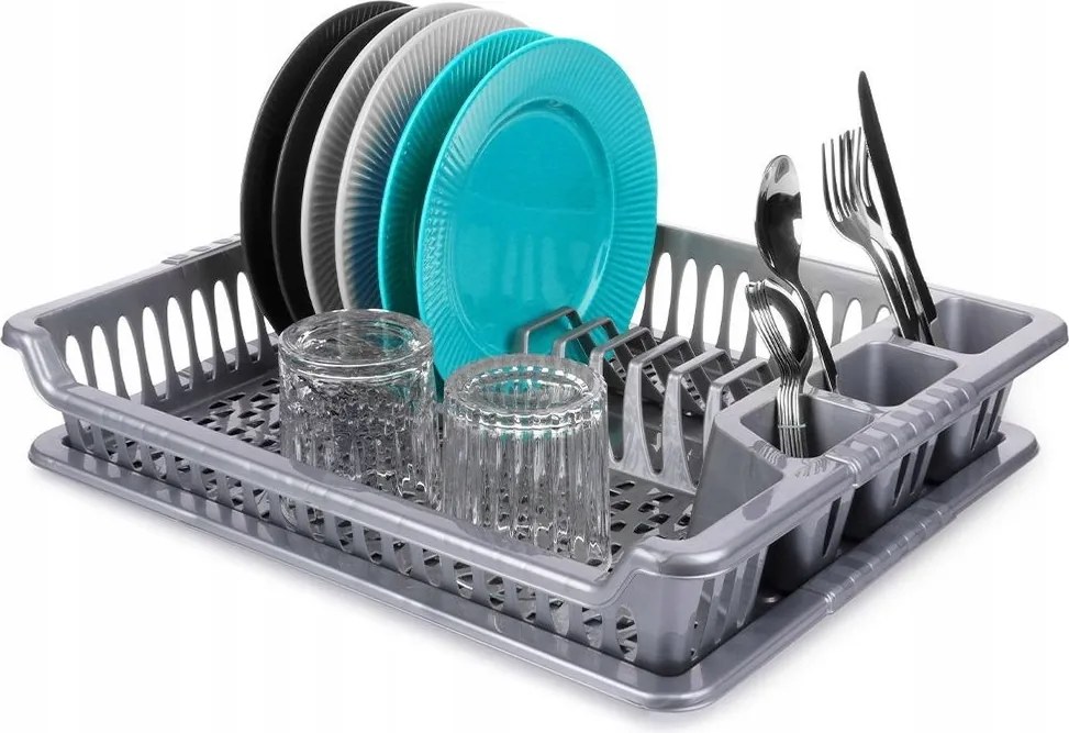 Csepegtető Edényszárító evőeszköz tányér álló műanyag 46x37 cm