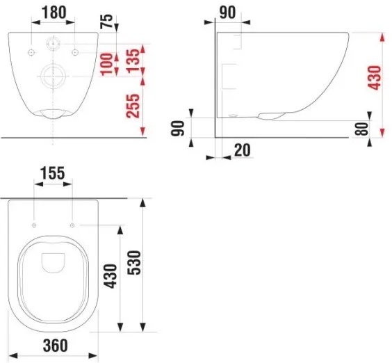 JIKA H8207140000001 - Függesztett WC MIO kerámia/fehér