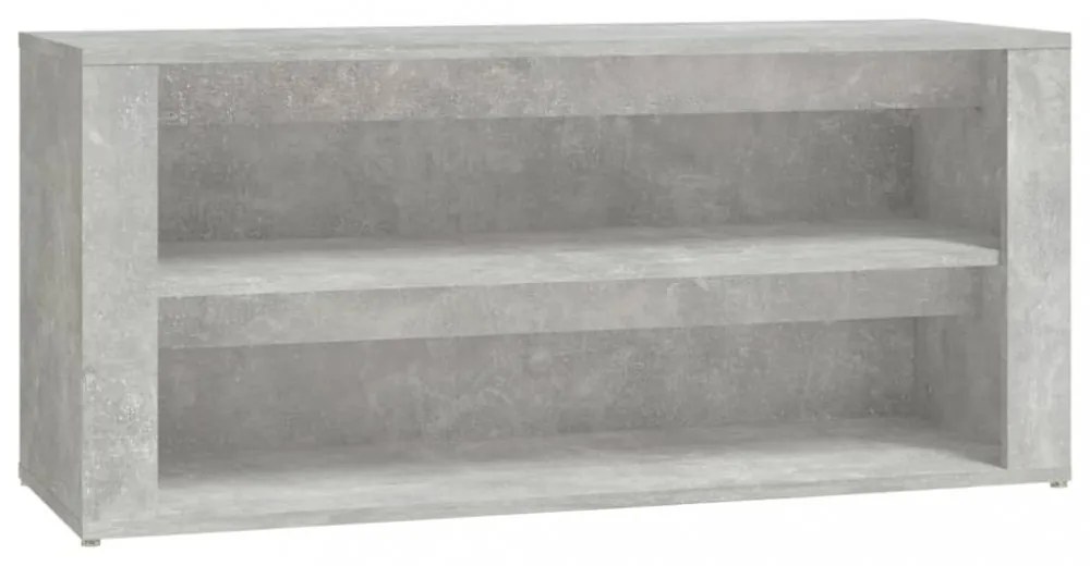 betonszürke szerelt fa cipőtartó 100x35x45 cm
