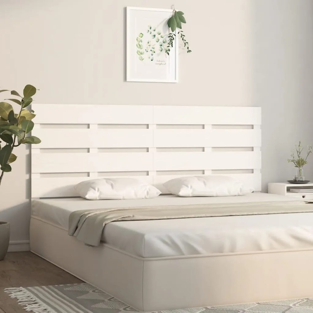 fehér tömör fenyőfa fejtámla 150 x 3 x 80 cm