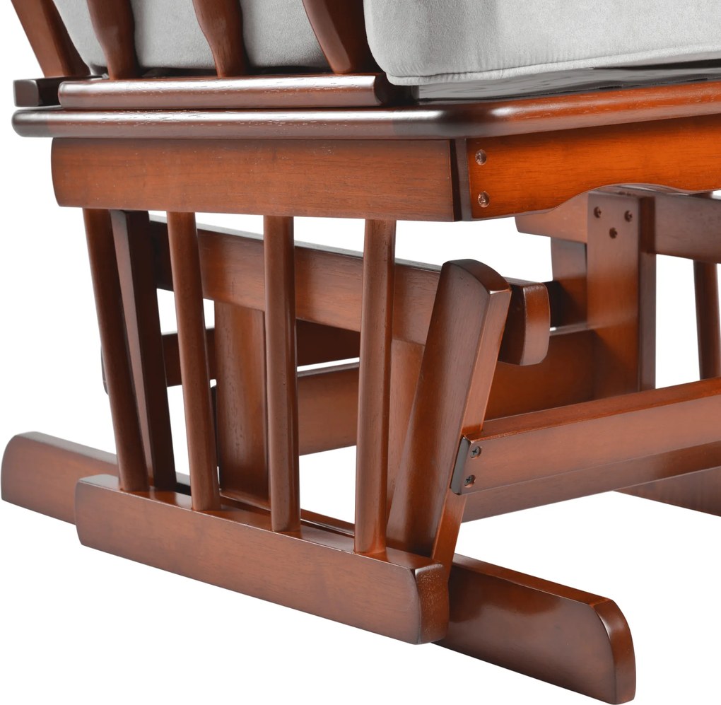 Hintaszék lábtartóval, dió/szürke, SAFORD