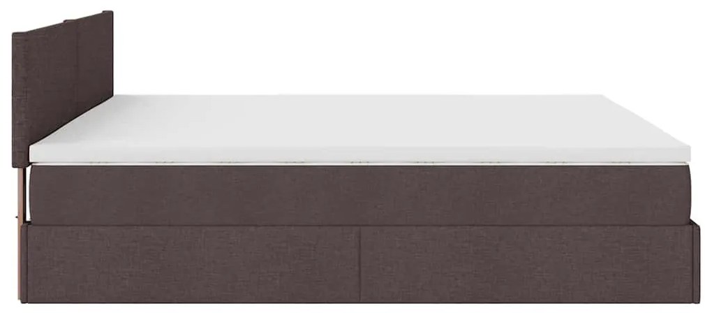 Ottomán ágykeret matraccal sötétbarna 200x200 cm szövet