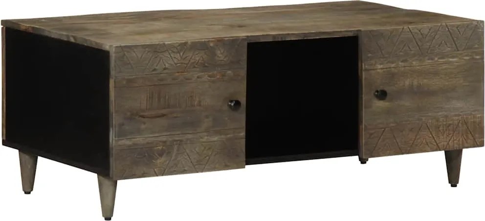 vidaXL világosszürke tömör mangófa dohányzóasztal 100x54x40 cm