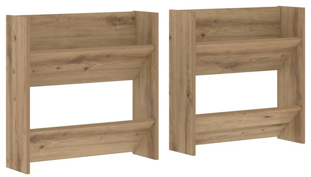 Fali cipőtartó 2 pcs Artisan tölgy 60 x 18 x 60 cm Faanyag