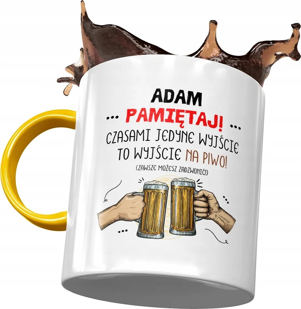 Sárga Bögre Ádám Férj Kolléga Ajándék Nyomtatott Fotóval