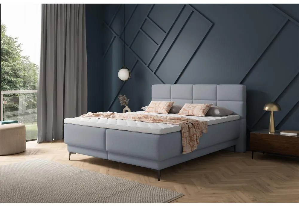 Kontinentális franciaágy 160 cm Riviera 160 (ágyráccsal és matraccal) (tárolóhellyel) (grafit + fekete). 1099643